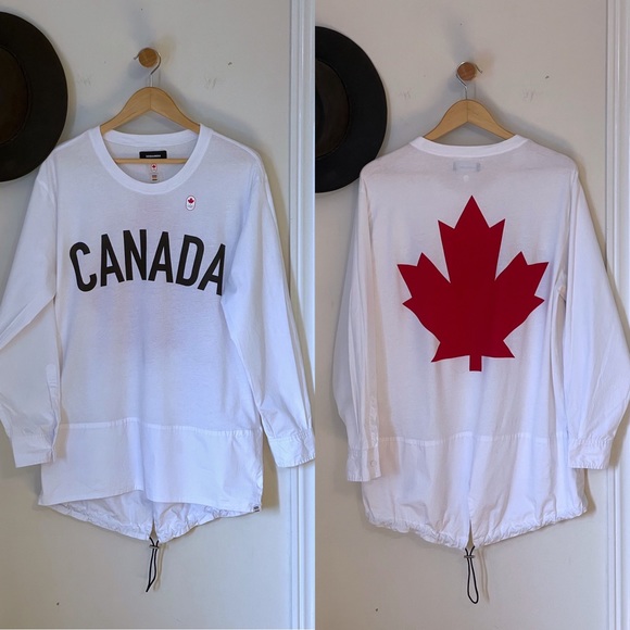 DSQUARED2 x Hudson Bay Canada Olympic Opening Ceremony Shirt Top Womens XL White - Picture 6 of 10